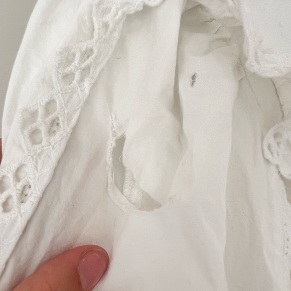 Anthropologie White Ruffle Sweatshirt - Picture 6 of 6